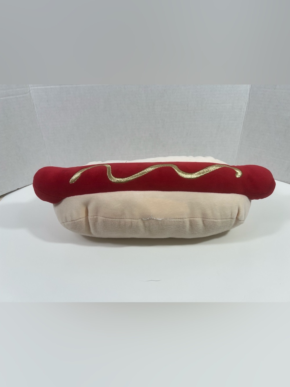 Plush Hot Dog Shaped Throw Toss Pillow 16"!
